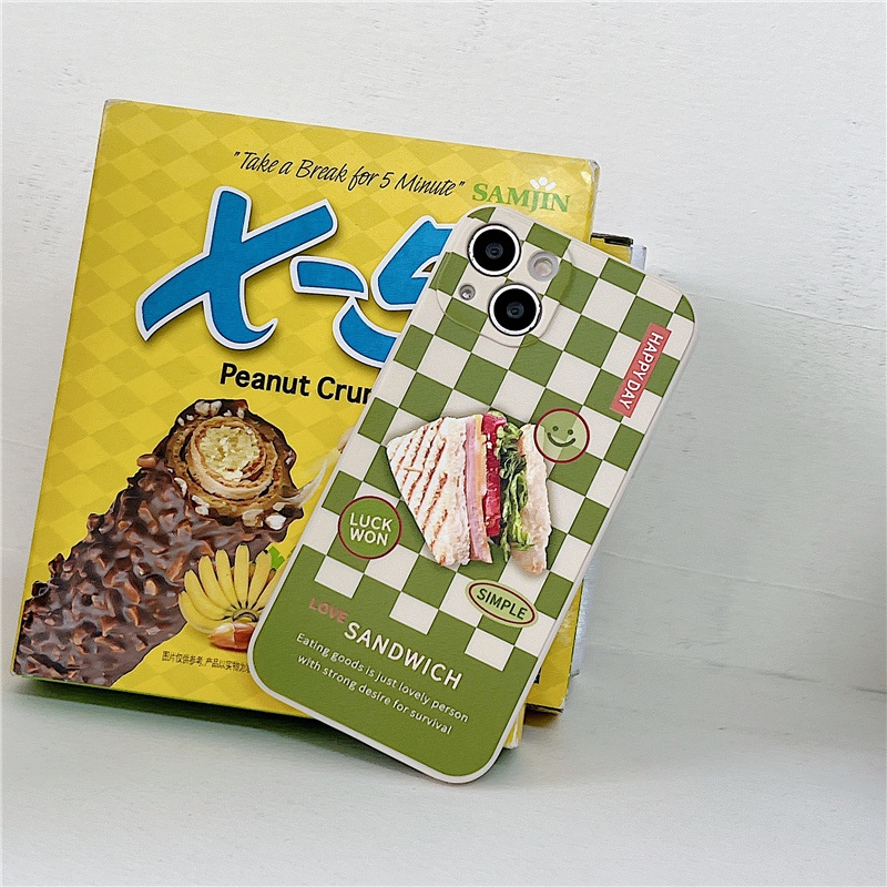 Ốp lưng iphone Ốp Điện Thoại Họa Tiết Bánh Sandwich Cho iPhone 13Promax 6splus/7/7plus/8/8plus/x/xr/14pro/11/12/13/pro/max/plus/promax Dinuo case