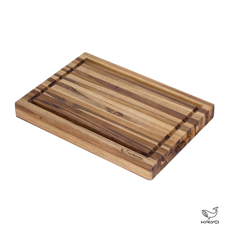 Thớt chặt gỗ teak Kaiyo vân ngang, Hình Chữ Nhật, Dày 3,8cm, Thớt gỗ teak