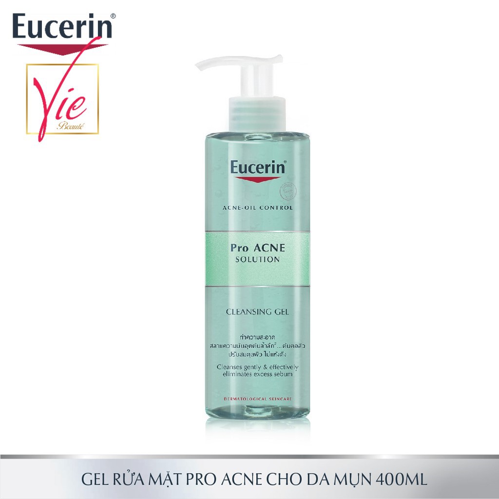 Gel rửa mặt Eucerin ProAcne Solution Cleansing Gel Eucerin cho da dầu, mụn