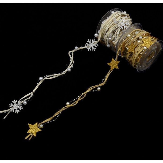 Cuộn dây ruy băng bện kết nhiều phụ kiện trang trí noel trang trí cây thông