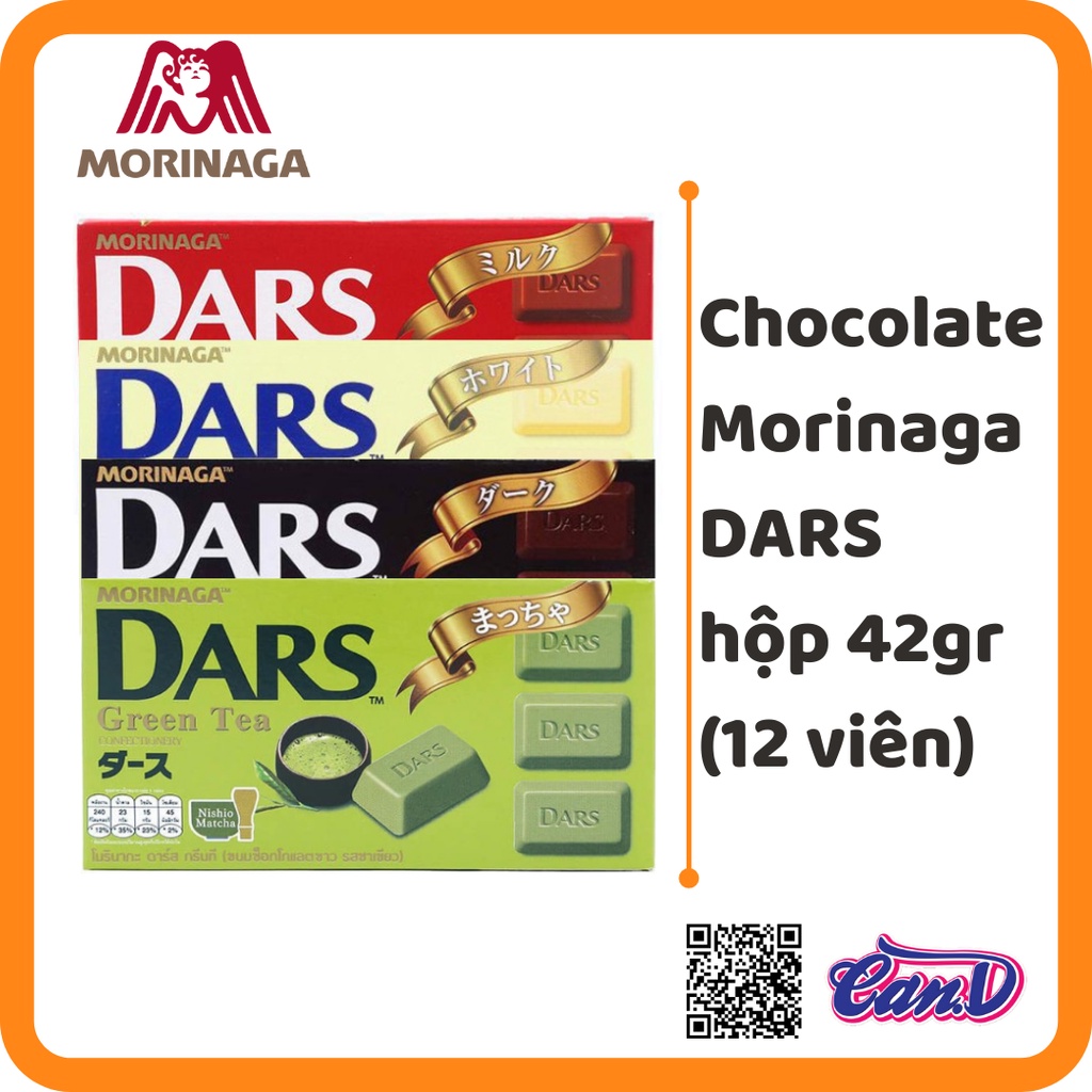 (5 vị) Chocolate Morinaga DARS hộp 42gr (12 viên)