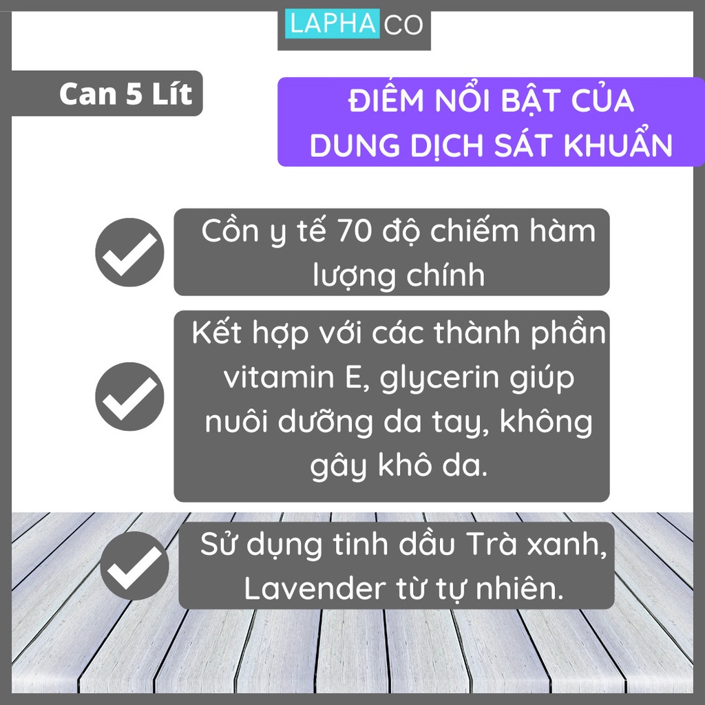 Cồn 70, 90 Vclean rửa tay sát khuẩn đủ độ cồn chính hãng nhà máy hương sả 5 lít