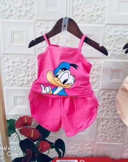Bộ cotton đũi cho bé gái