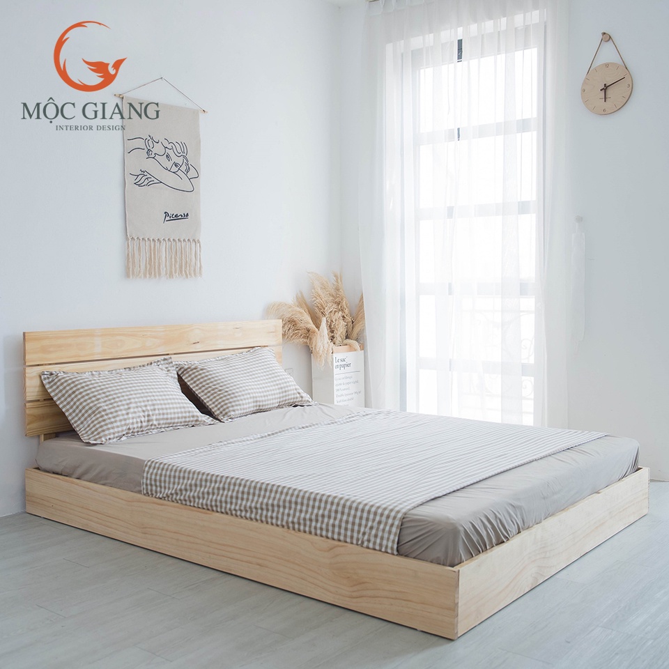 Giường Ngủ SKYLIE BED Hiện Đại - Chất Liệu Gỗ Thông Tự Nhiên - Nội Thất Mộc Giang