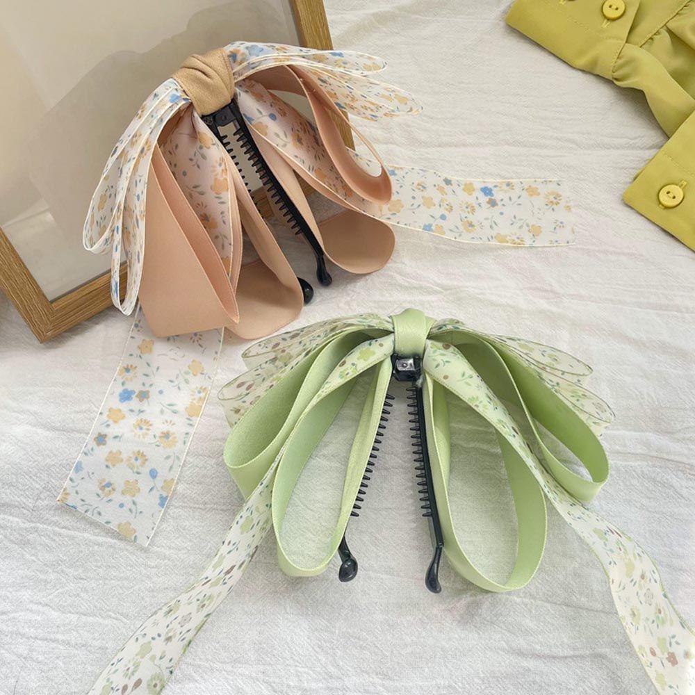 Kẹp Tóc Đuôi Ngựa Hình Nơ Phong Cách Vintage Thanh Lịch Cho Nữ Giá Đỡ