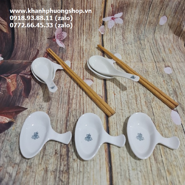 Đồ gác muỗng đũa đuôi cá sứ Minh Long - đồ gác muỗng đũa sứ minh long