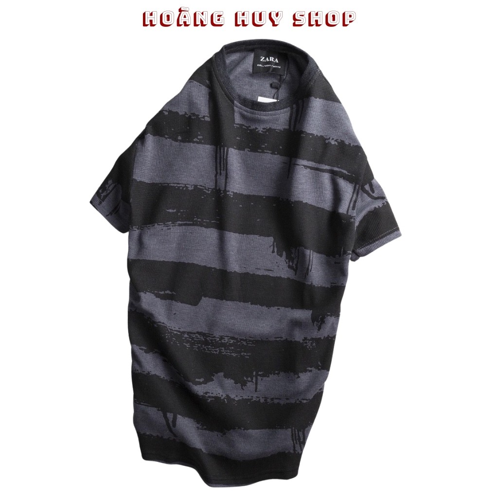 Áo Thun Nam Cổ Tròn H&H-TZR02 Thun Cotton Co Dãn Phối Sọc Ngang Phong Cách - 4 Màu