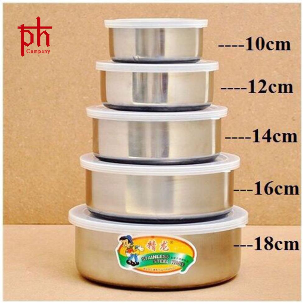 Bộ 5 hộp bảo quản thực phẩm tủ lạnh, hộp đựng thức ăn lạnh inox dễ dàng sử dụng