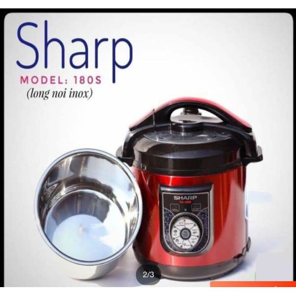 [FREESHIP] Nồi Áp Suất Điện Sharp KS-180S Lòng Nồi Inox 6l