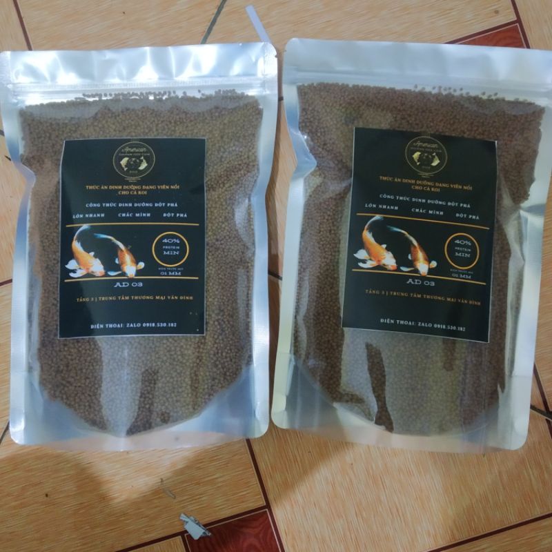 Cám cá Koi AD, cám Mỹ chất lượng cực cao (zip 600g)