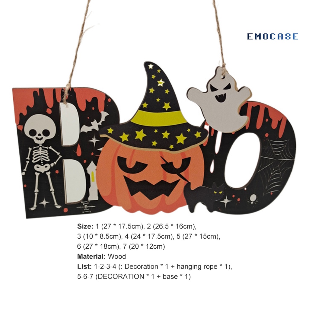 Ny-door Mặt Dây Chuyền Chủ Đề Halloween Bằng Gỗ Đáng Yêu Tinh Tế Trang Trí Tường