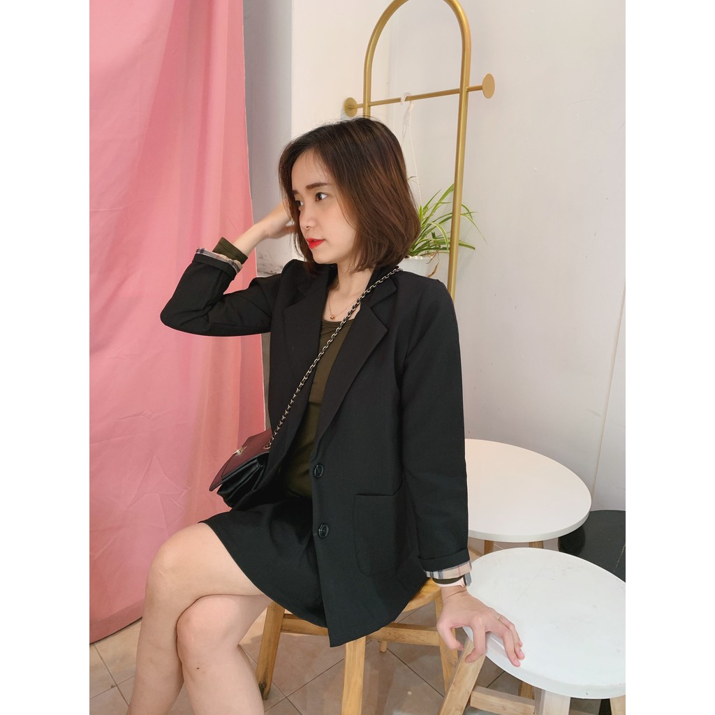 Áo blazer nữ 2 lớp, áo vest dài tay cao cấp có 5 màu đen/nâu/be phong cách hàn quốc - Thời trang SHOPLORA MS005 | BigBuy360 - bigbuy360.vn
