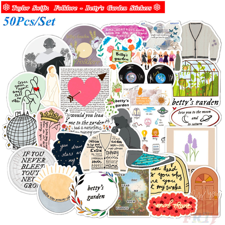 ❉ Taylor Swift：Folklore Series A - Betty’s Garden Stickers ❉ 50Pcs/Set Waterproof DIY Fashion Decals Doodle Stickers