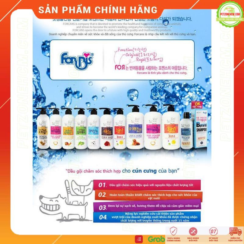 Sữa tắm Hàn Quốc Forcans Forbis cho chó 💥 FREESHIP 💥 sữa tắm chó lông trắng,lông xoăn,chó lớn,chó con,chiết xuất nha đam