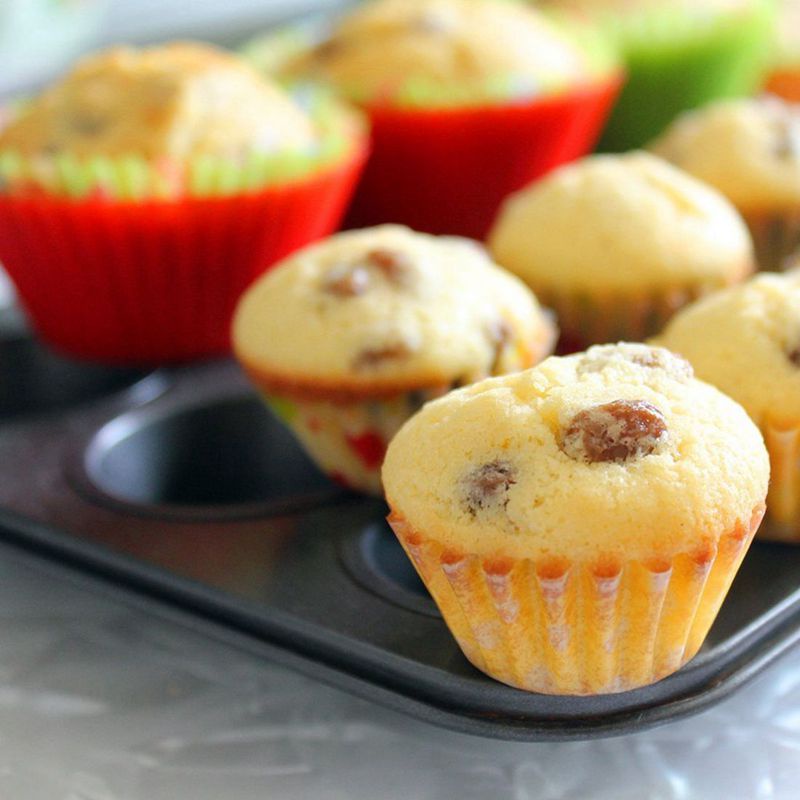 Khuôn Làm Bánh cupcake 12 Ngăn Bằng Thép carbon