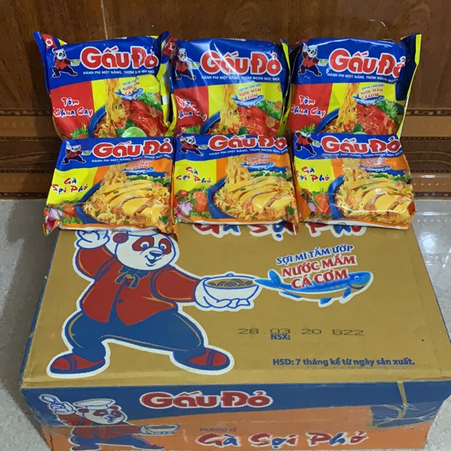 Combo 10 gói Mì ăn liền Gấu Đỏ 65g