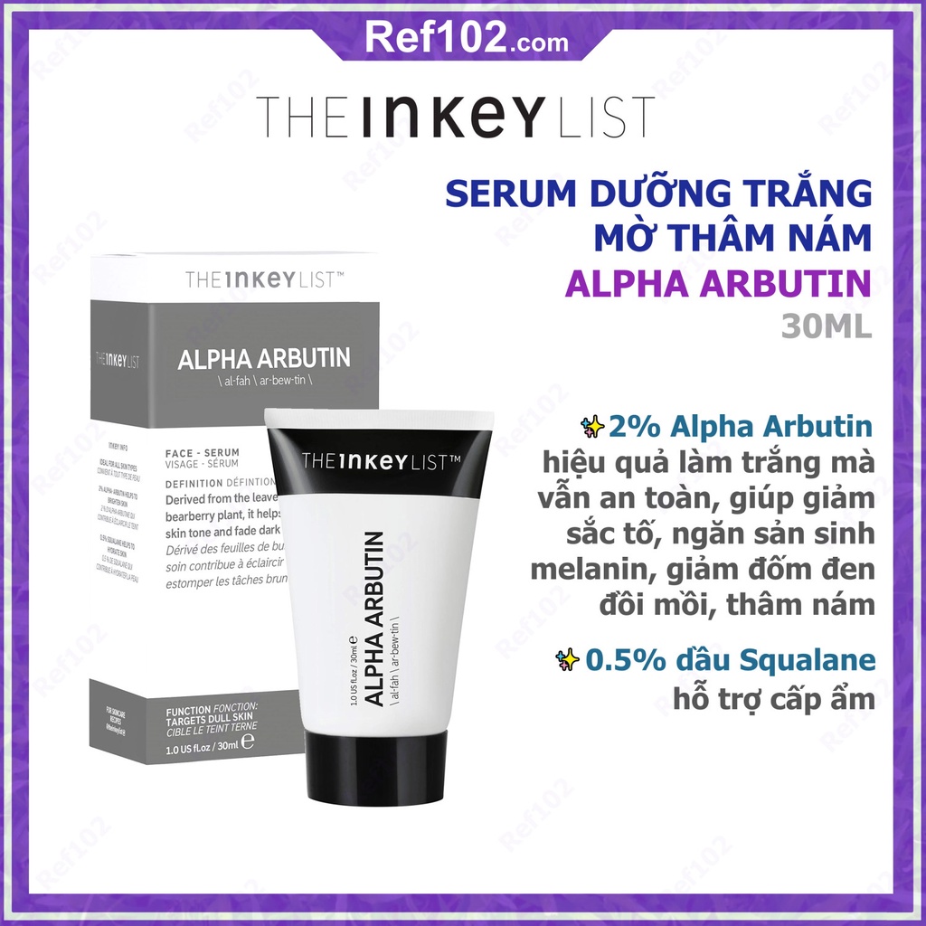 Seum dưỡng trắng The INKEY List Alpha Arbutin