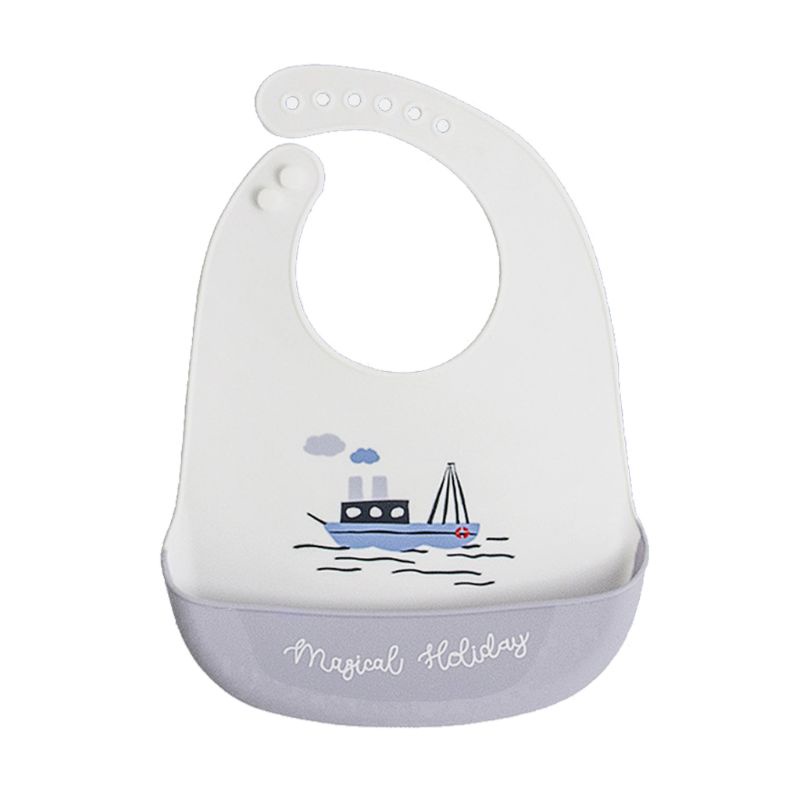 Yếm Ăn Bằng Silicon Chống Thấm Nước Họa Tiết Hoạt Hình Dễ Thương Cho Bé