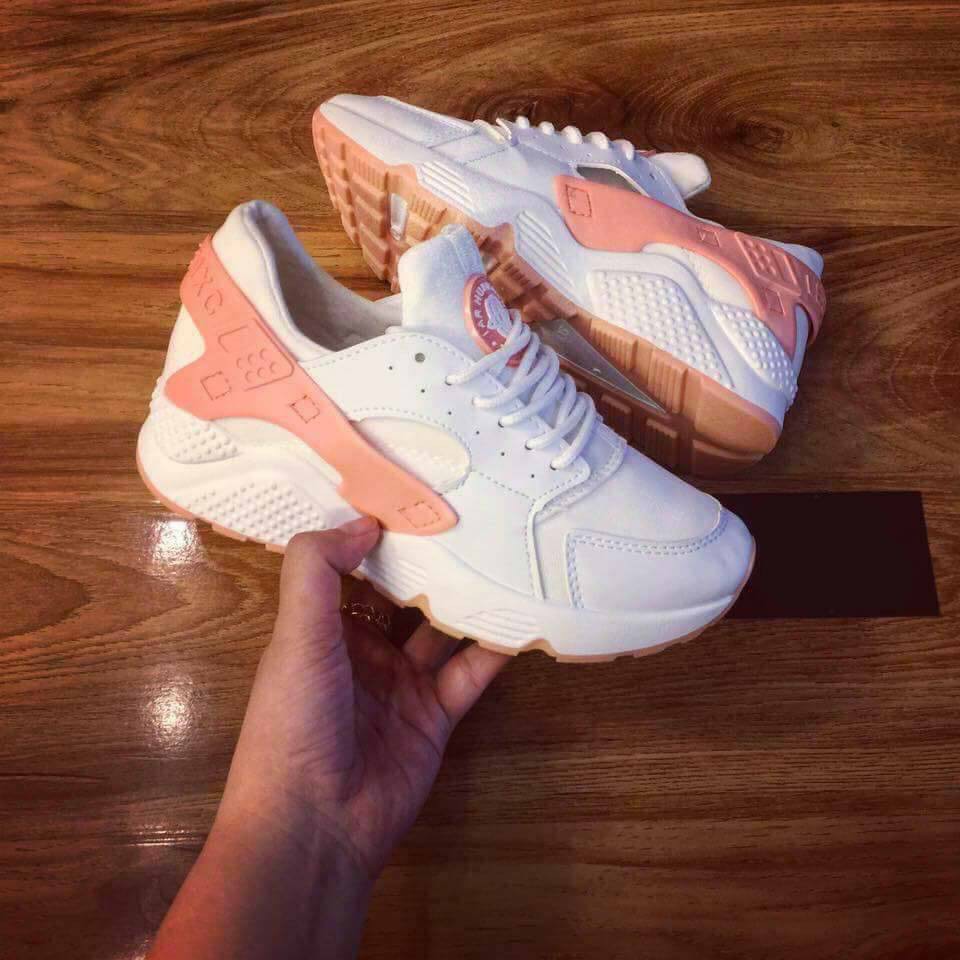 Giày  N Huarache trắng cam :