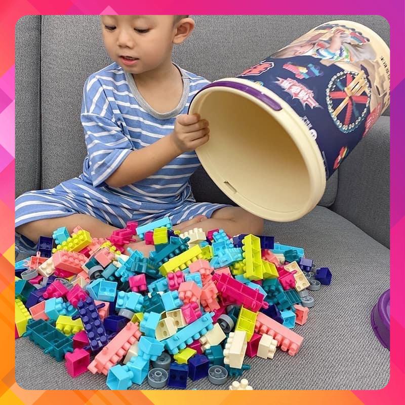 Thùng lego 198 chi tiết siêu to cho bé chất liệu nhựa an toàn giá tốt hàng sẵn giao hàng toàn quốc, Lego đồ chơi tư duy