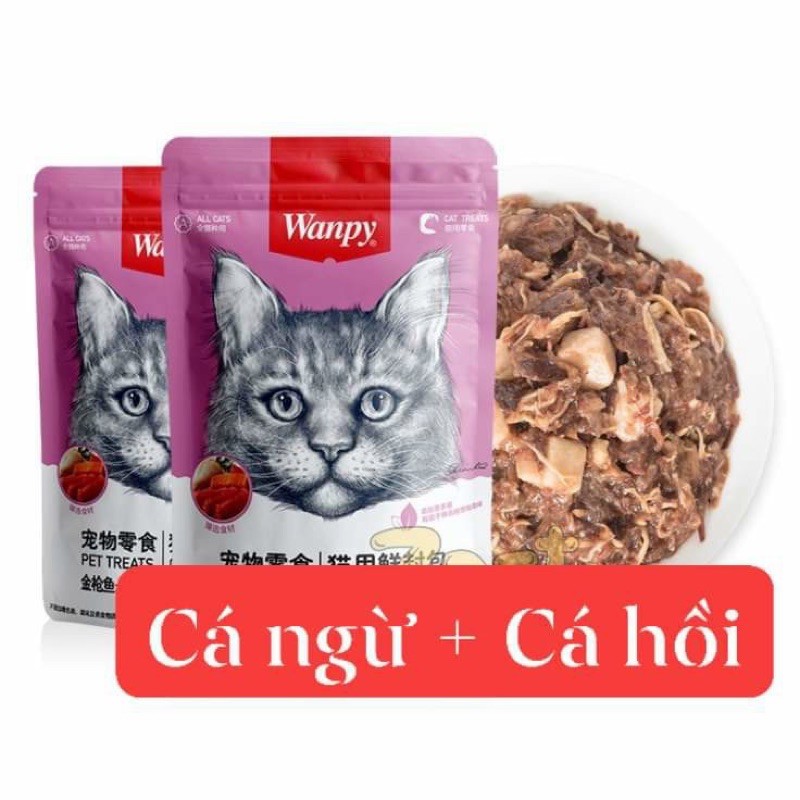 Thức ăn pate cho mèo Wanpy gói 80 gr