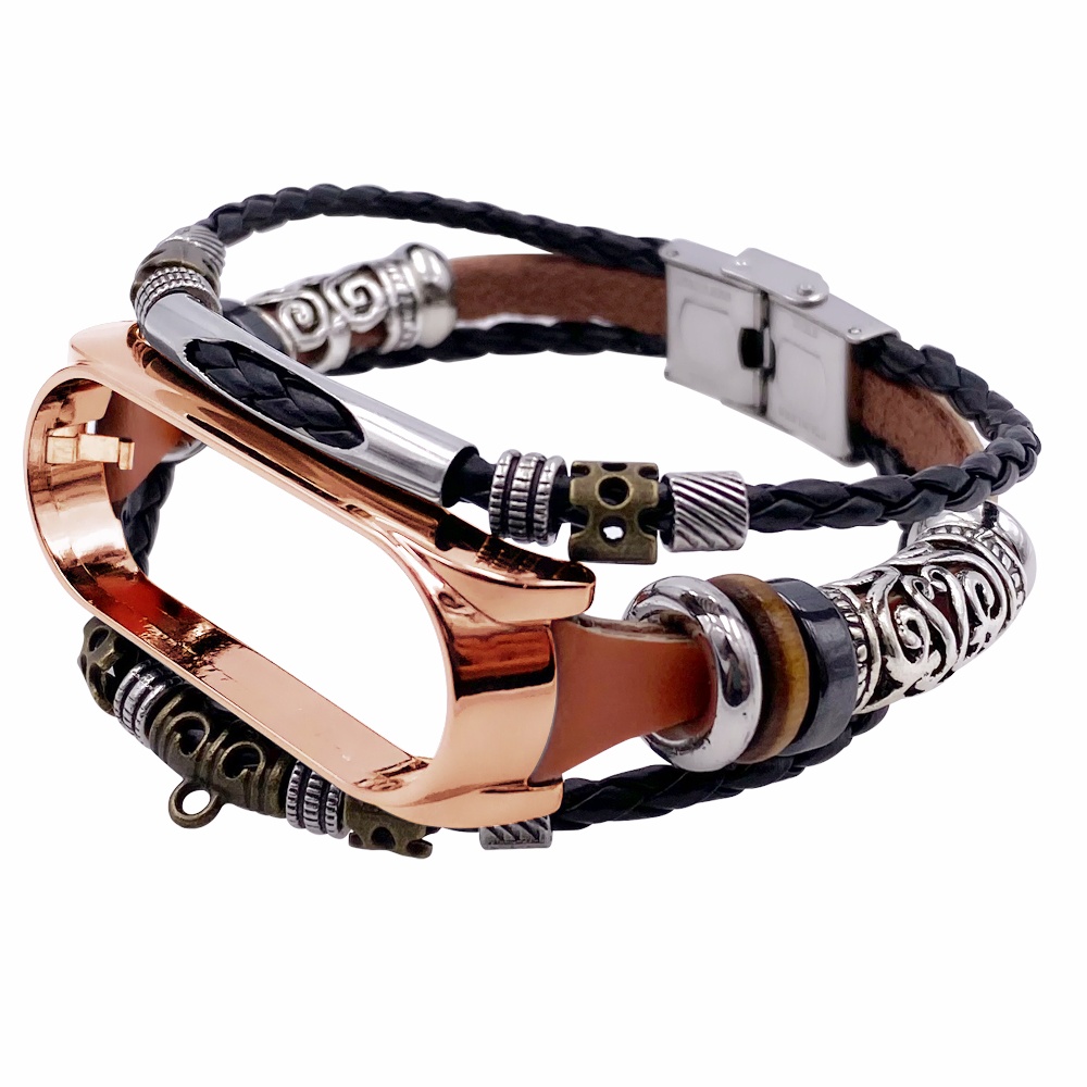 Dây đeo bằng da bện cho đồng hồ thông minh Mi Band 6/5/4/3