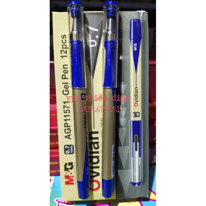 Hộp 12c bút nước,bút ký Ovidan M&G 0.7mm 11571