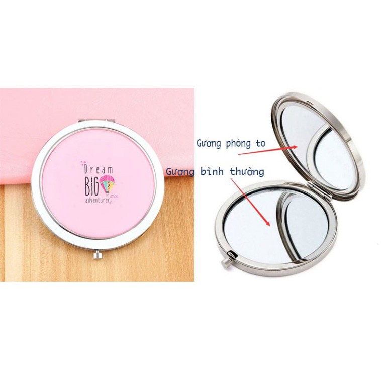 Gương soi cầm tay mini - Gương bỏ túi 2 mặt hình tròn phong cách Hàn Quốc siêu đáng yêu - MÃ G55