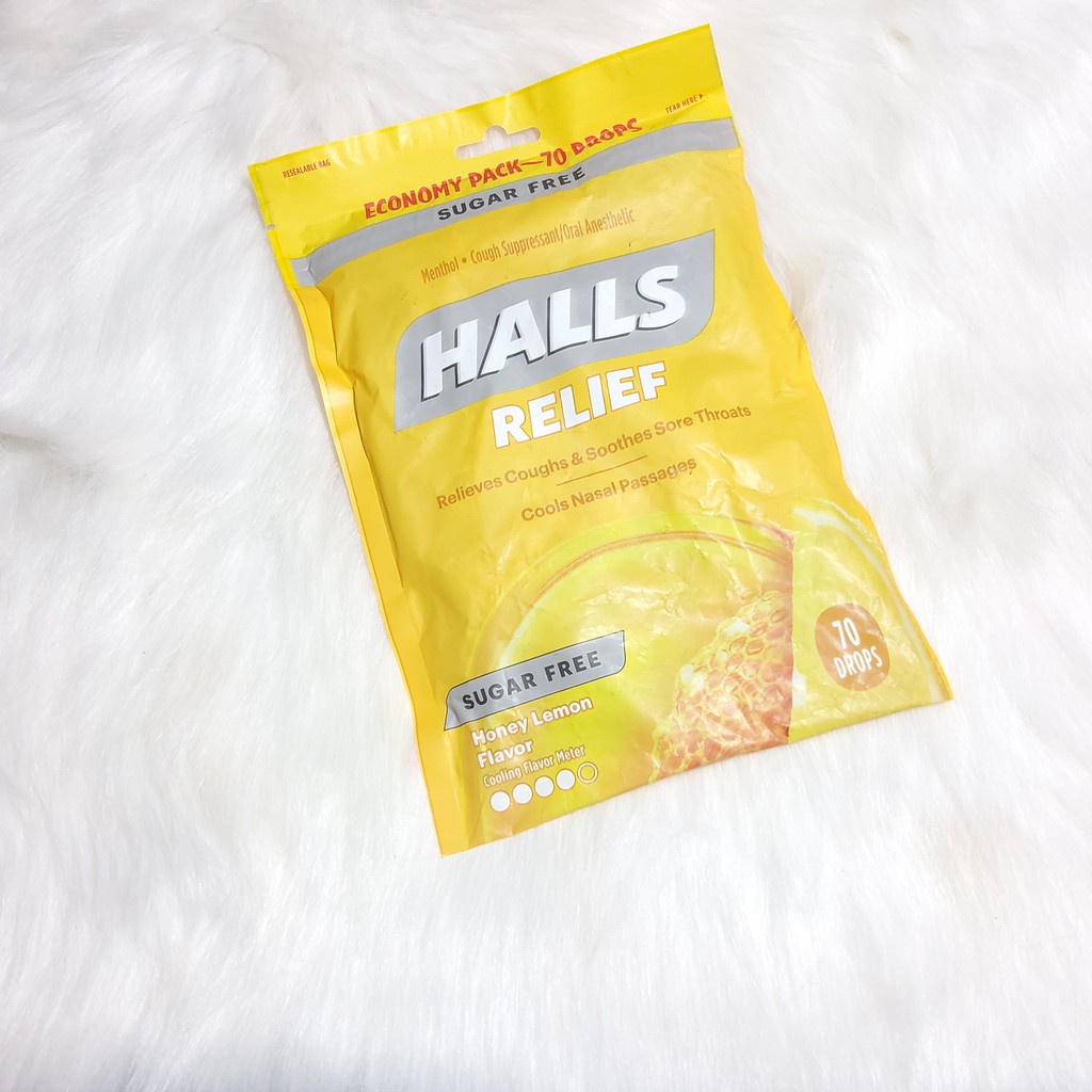 Kẹo ngậm Halls không đường hương chanh mật ong - 70 viên