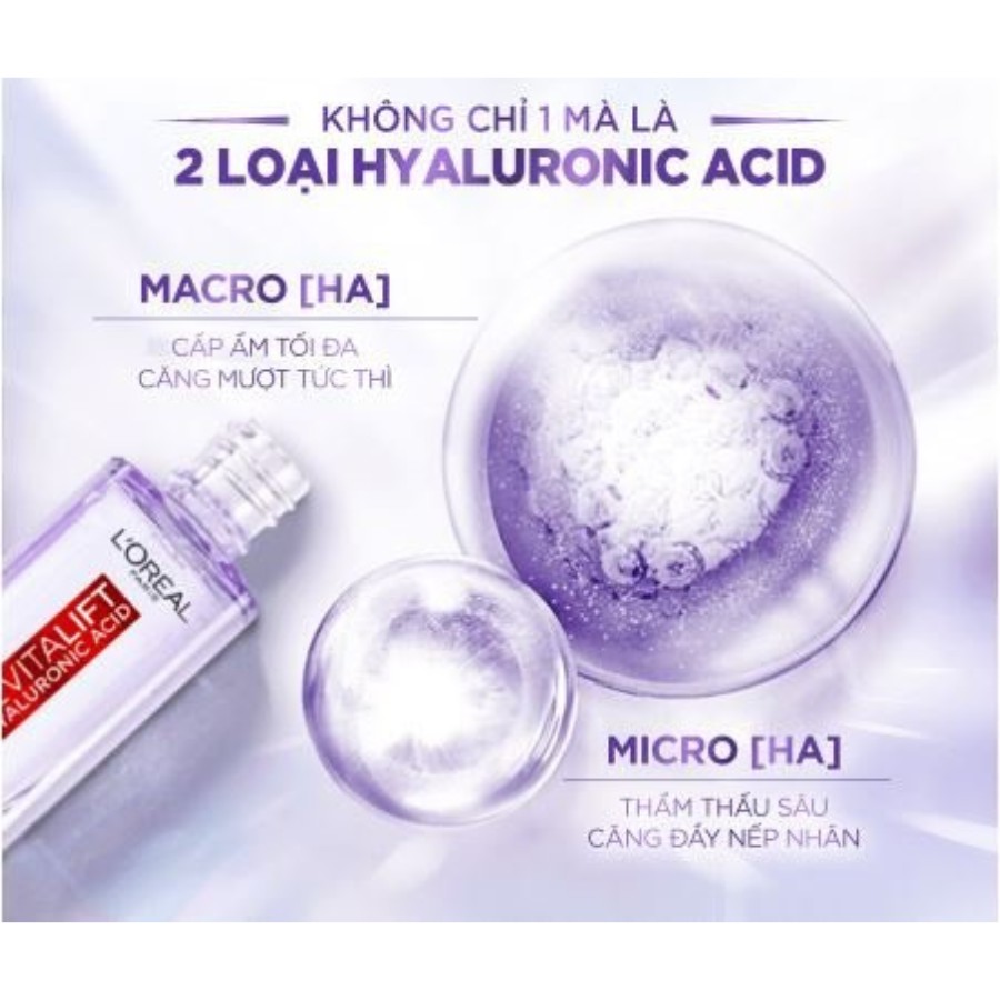 Serum Siêu Cấp Ẩm sáng Da Tức Thì Loreal Pure Hyaluronic Acid 1.5% 30ml