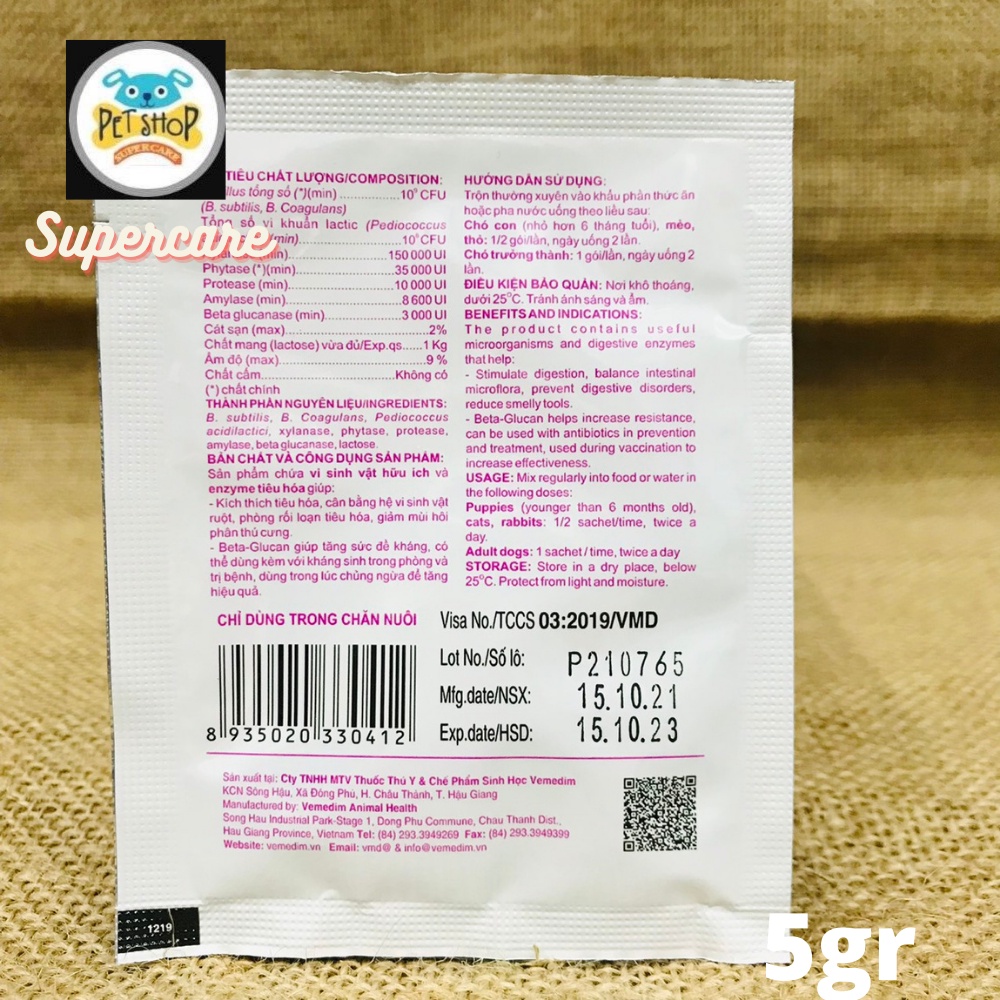 Probisol 5Gr - Men Tiêu Hóa Cho Chó, Mèo