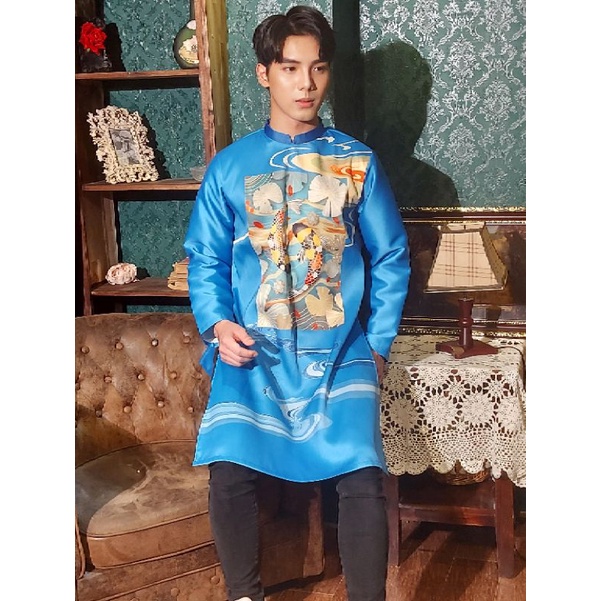 🥰 Áo dài nam cao cấp hàng thiết kế đẹp sang chảnh hoa tiết in 3d sắc nét. Áo dài cao cấp giá rẻ ảnh thật 100%