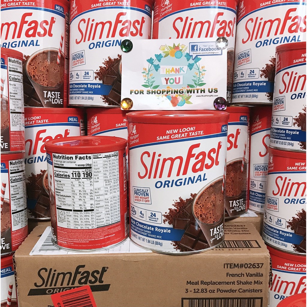 Sữa bột giảm cân Slimfast của Mỹ dành cho người muốn giảm cân hàng nội địa Mỹ