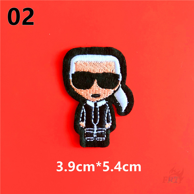 ♚ Sticker Ủi Thêu Hình karl lagerfeld ♚ 1 Huy Hiệu Nổi Tiếng Nổi Tiếng Trên Các Miếng Vá Sắt Trên Các Huy Hiệu