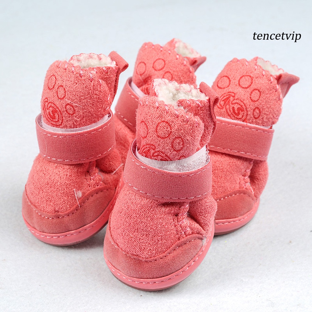 Bộ 4 giày mềm thoáng khí bảo vệ chân cho thú cưng kiểu dáng đáng yêu