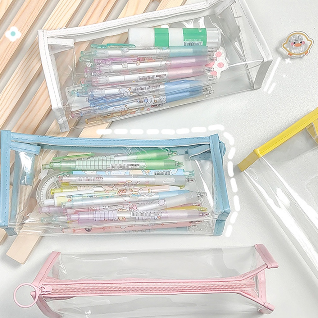 INS Túi đựng bút chì trong suốt Túi đựng mỹ phẩm