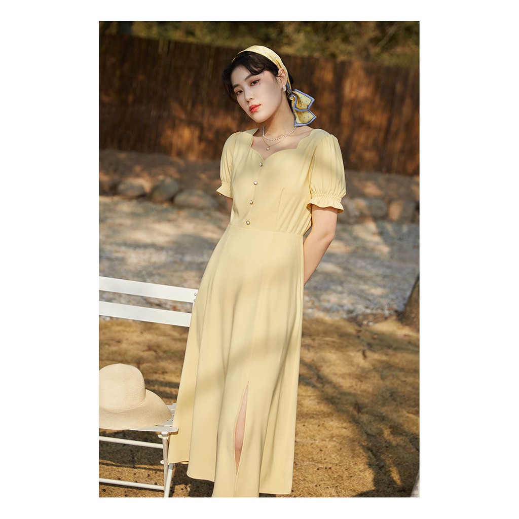 đầm công chúa Cổ điển vintage hợp Đi Học Đi Làm Hàng Voan
