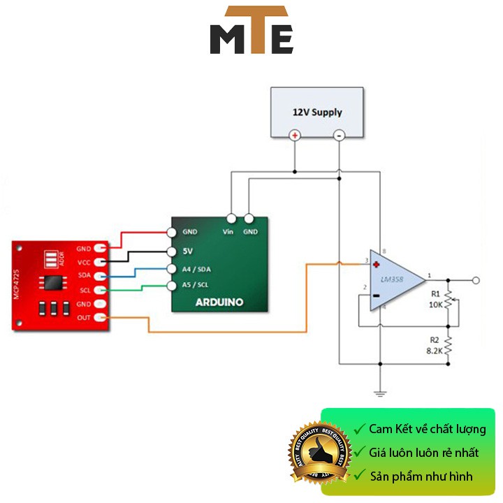 Mạch chuyển đổi tín hiệu DAC MCP4725 Giao tiếp I2C