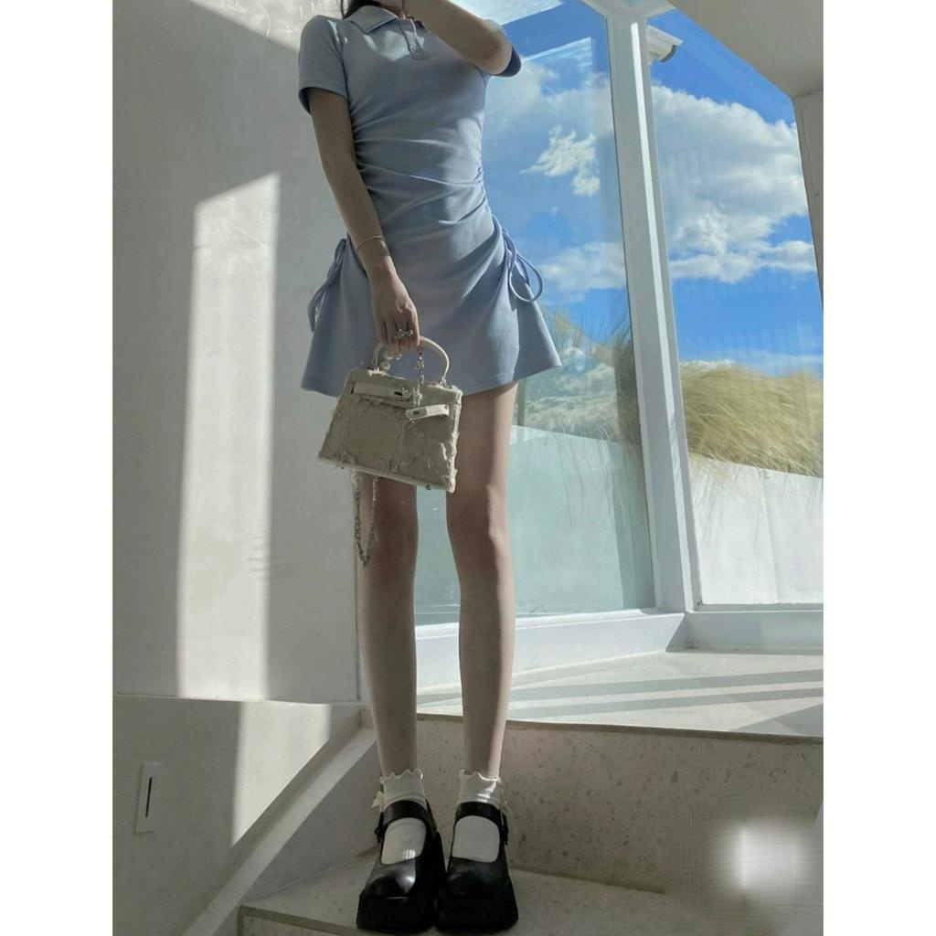 Váy polo nữ ngắn tay,Váy polo nữ cotton co giãn 2 chiều chiết eo hack dáng dự tiệc phong cách sexy mặc đi chơi siêu xinh