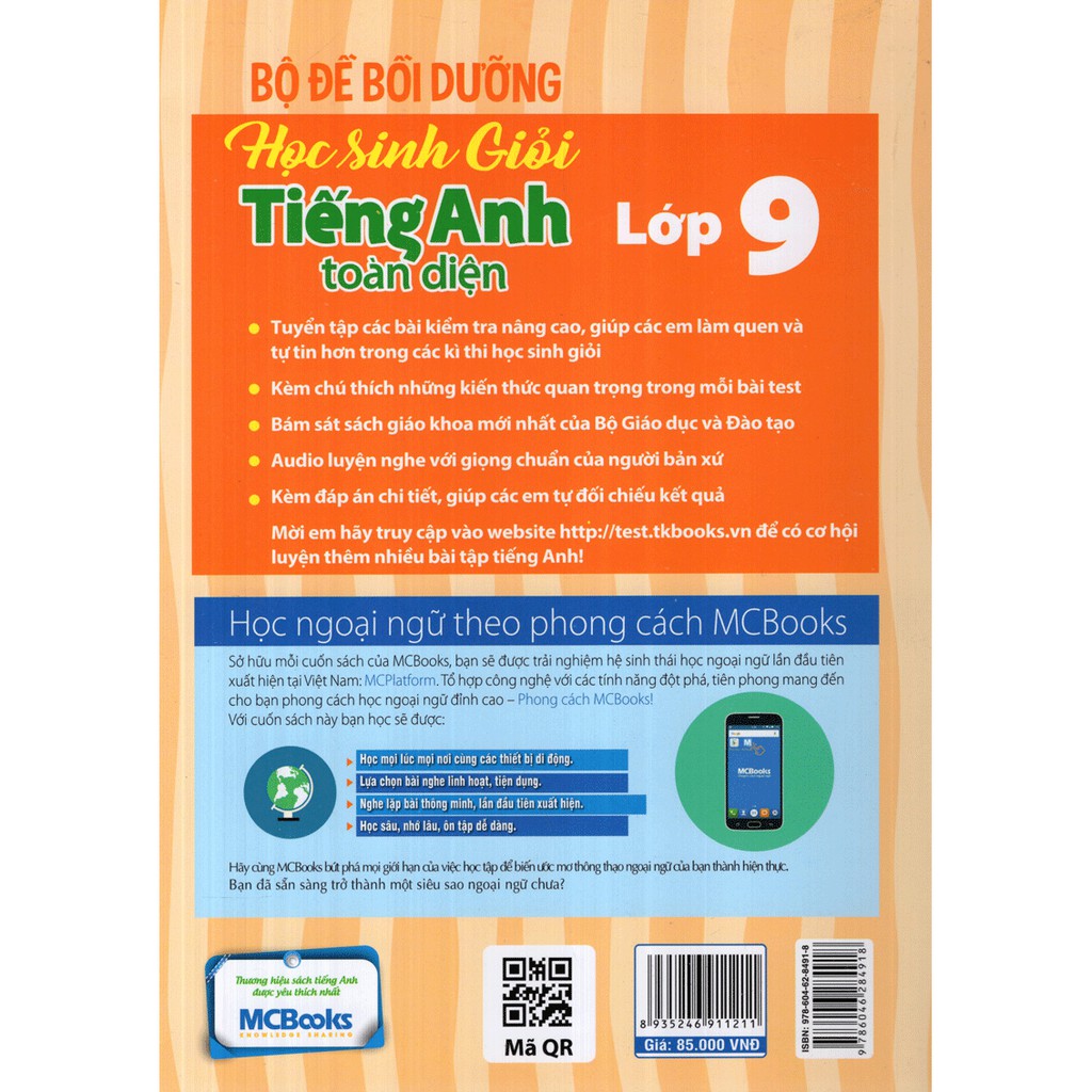Sách - Bộ Đề Bồi Dưỡng Học Sinh Giỏi Tiếng Anh Toàn Diện Lớp 9 - MCBooks | BigBuy360 - bigbuy360.vn
