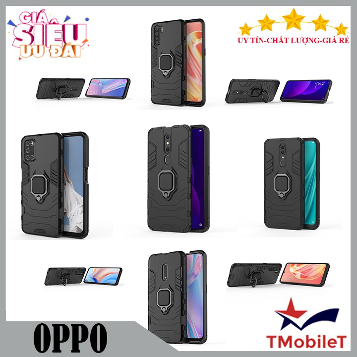 Ốp lưng OPPO A11 A12 A3S A5S A7 A52 A92 A5 A9 2020 F9 F11 11 Pro K3 chống sốc Iron Man gắn giá đỡ iring hỗ trợ xem video