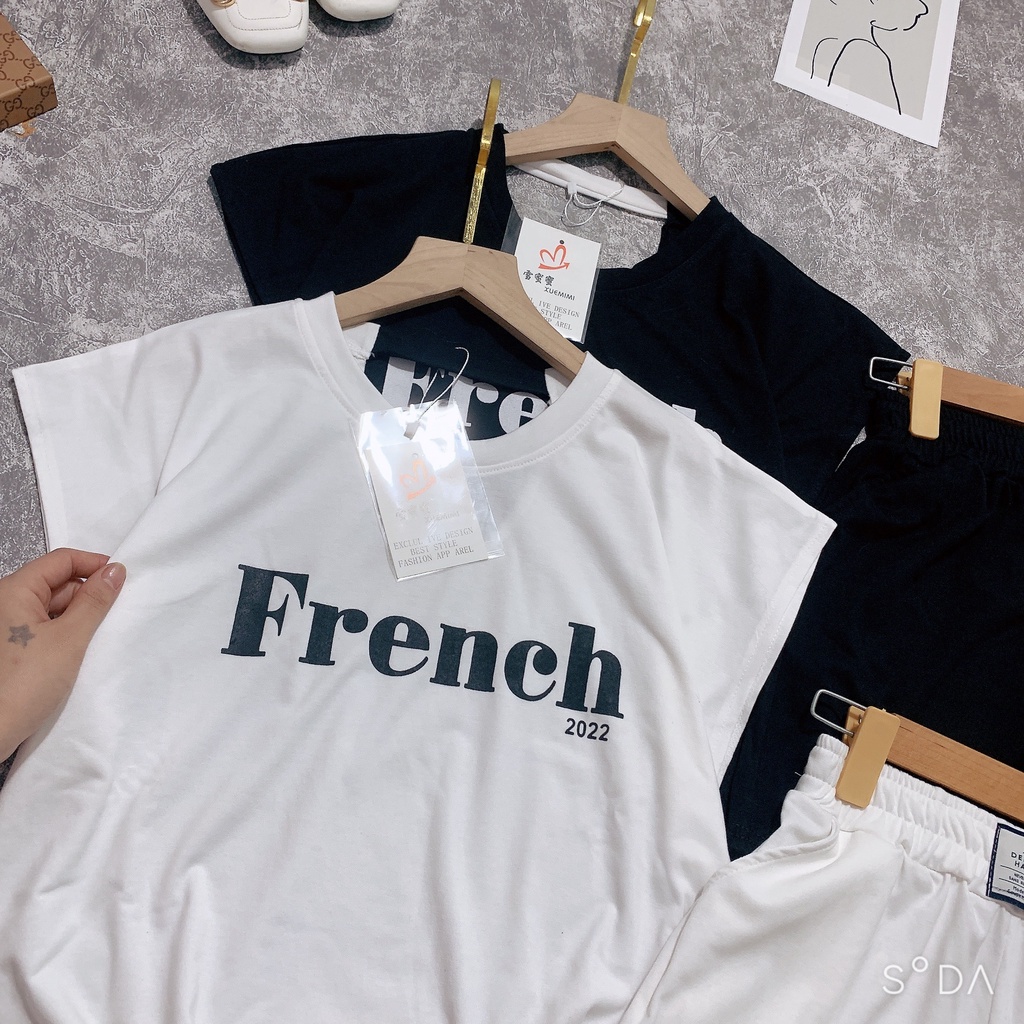 Bộ đùi nữ French 2022 cá tính đồ bộ nữ cotton hở lưng xuân hè HO10900