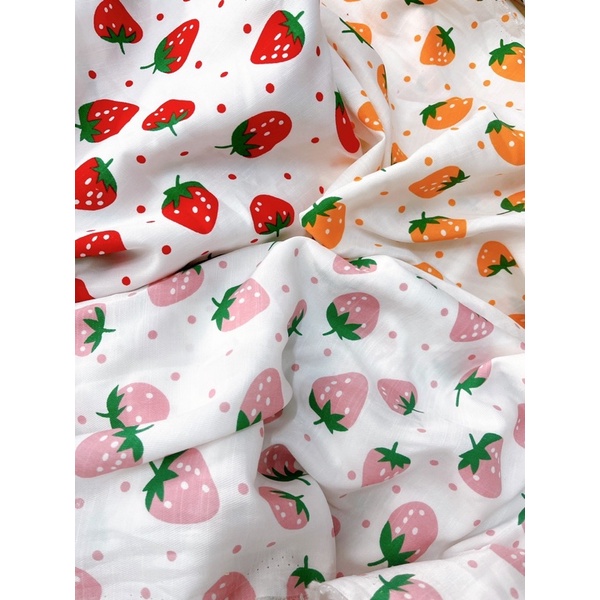 vải đũi xước quả dâu tây to cuống xanh