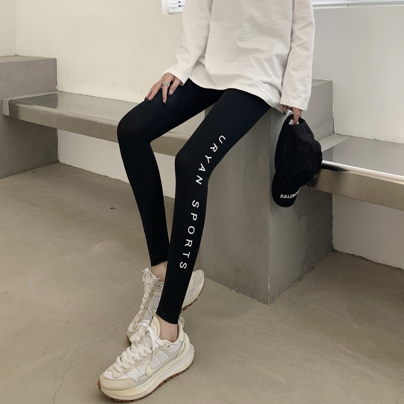 [For Yoga] Quần legging ôm dáng chín tấc ôm dáng họa tiết da cá mập cho nữ