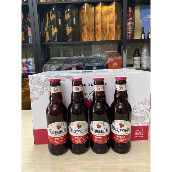 Thùng x 24 Chai Bia Bỉ Hoegaarden Rosee 3.3% 248ml