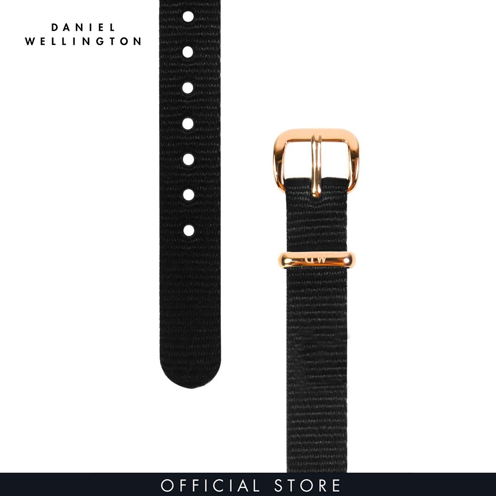 Dây vải nato đồng hồ Daniel Wellington 12mm khóa màu vàng hồng - Cho đồng hồ Petite 28mm