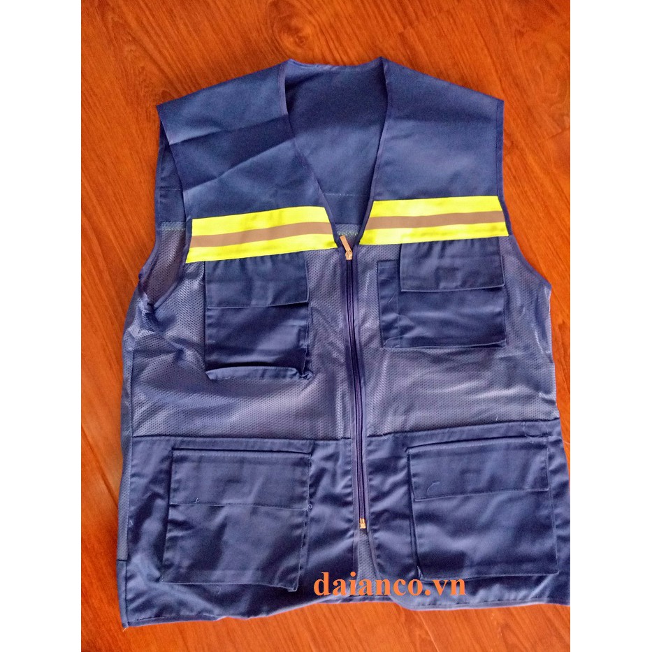 Áo phản quang khoác kaki phối lưới 3 kéo 6 túi