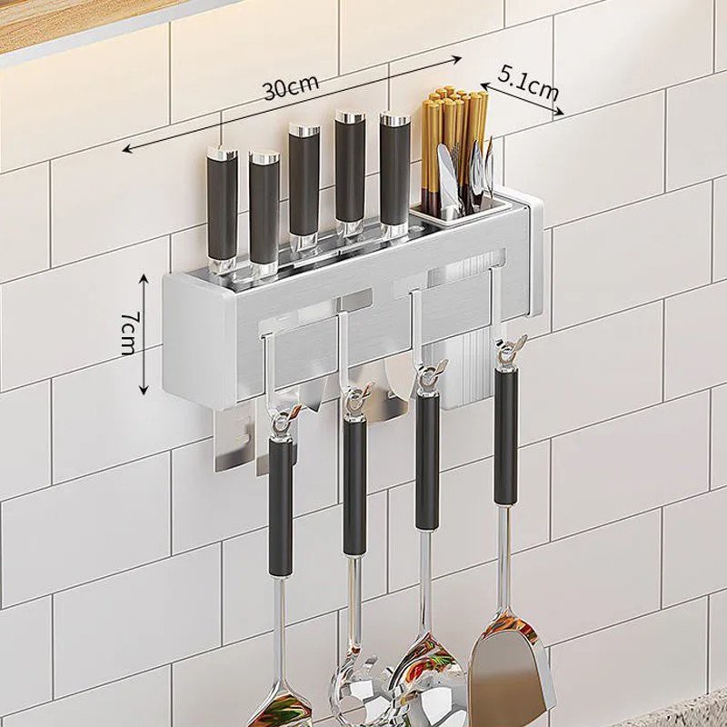 Giá Treo Đồ Nhà Bếp, Giá Cài Dao Muỗng Inox Không Gỉ Gắn Tường Đa Năng PAPAA.HOME