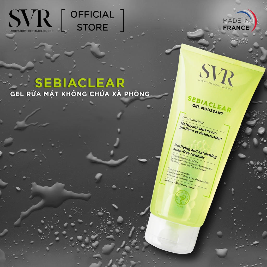 Gel Rửa Mặt Dành Cho Da Dầu SVR Sebiaclear Gel Moussant 200ml