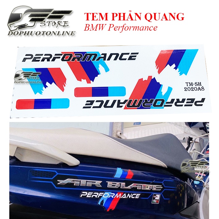 Tem Decal Performance Italy - BMW - Đức Phản Quang Trang Trí Ô Tô Xe Máy